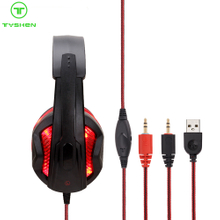 Computer Gaming Headset,1 Color LED Lighting,USB&2*3.5 Audio Port