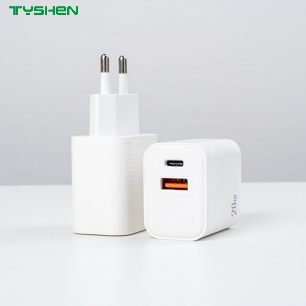 20W/30W Dual Port USB C Fast Phone Charger UK/EU/US/KR/IN Plug Power Adapter