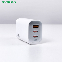 65W 3 Port USB-C Fast PD Wall Charger for Laptop/Phone EU/US/KR/Th/UK/IN/AU Plug