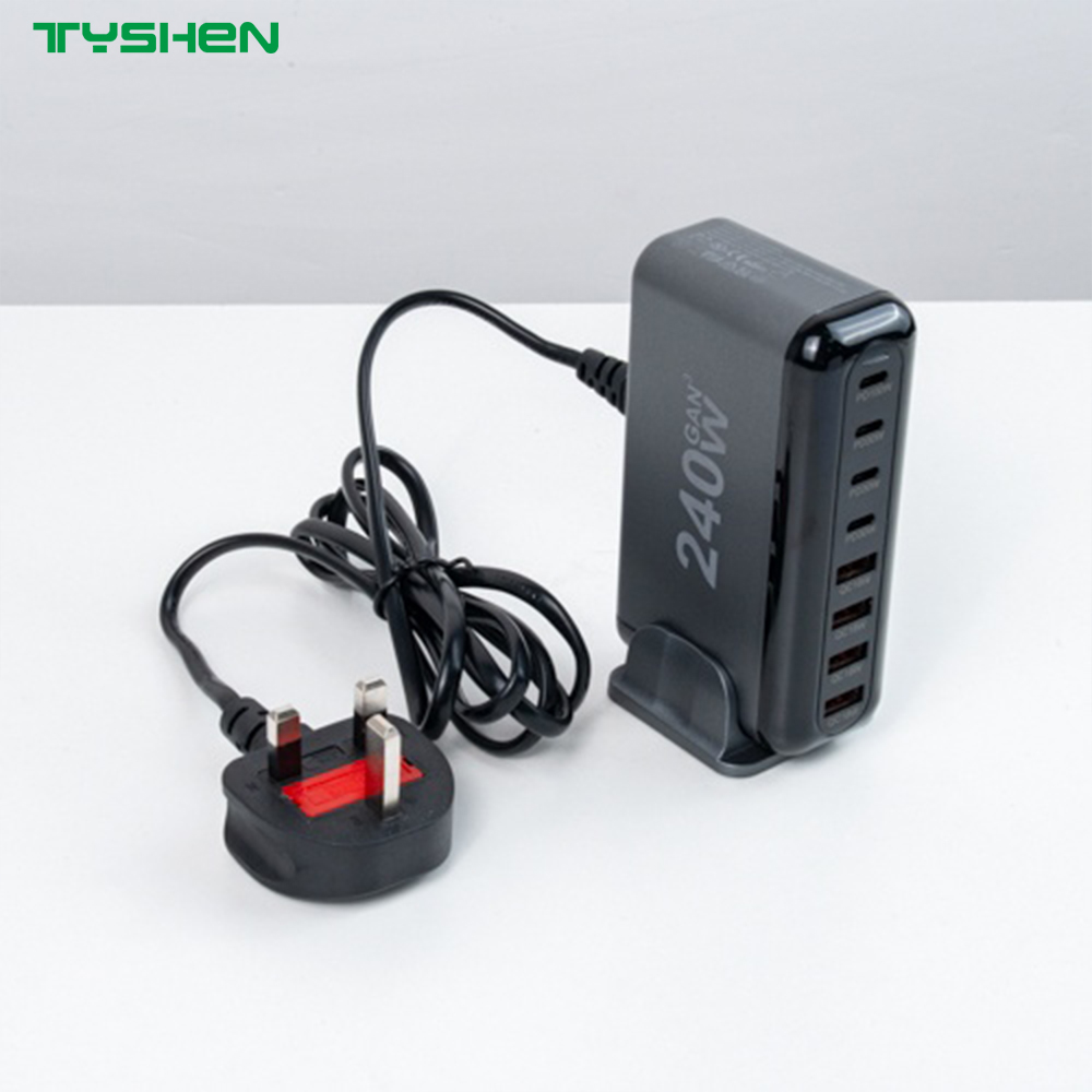 GaN 260W Desktop Charger Station PD100W For MacBook Laptop Us/EU/Au/Kr Fast Charger