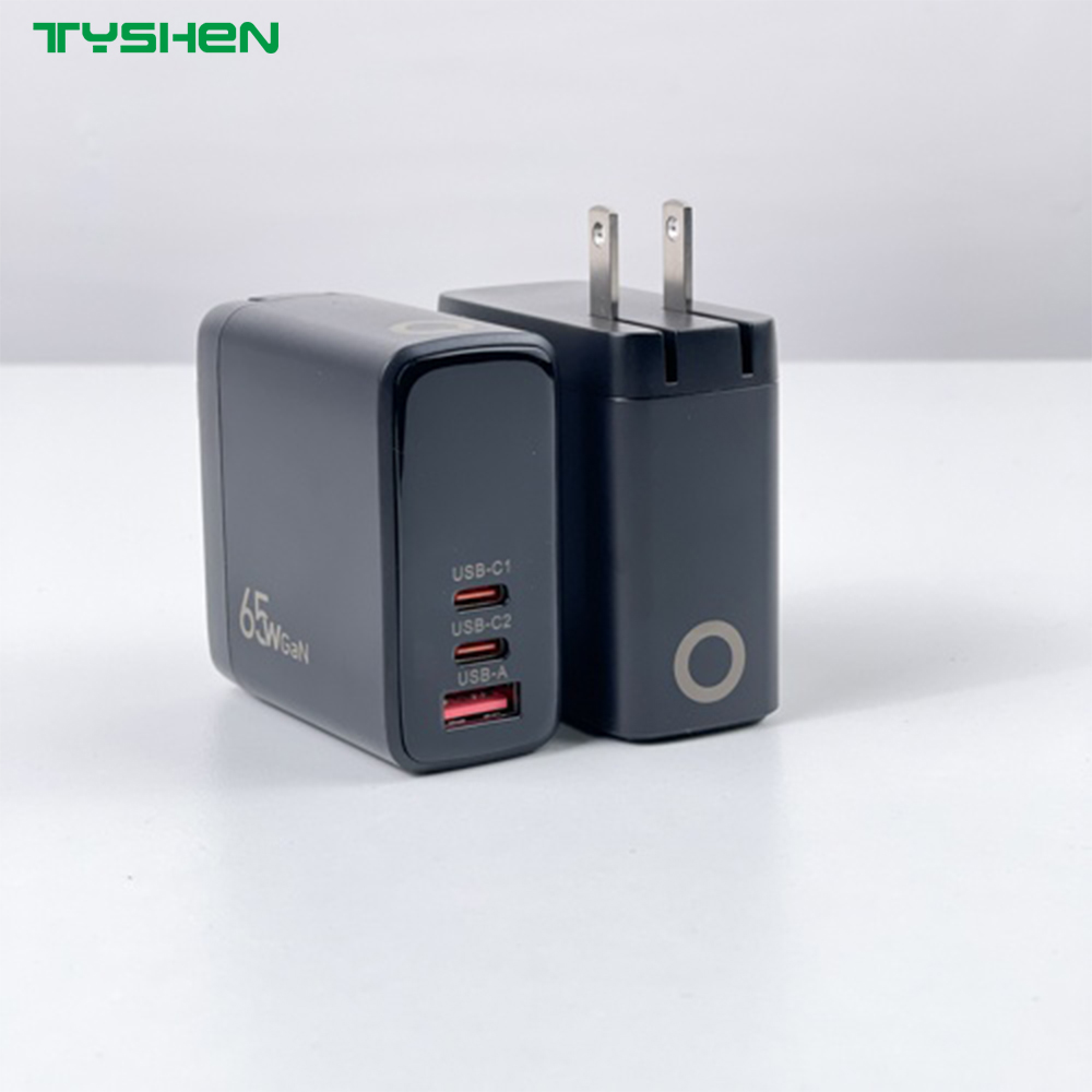 TFT Display 65W GaN Charger with Folding US/EU/KR/IN Standard