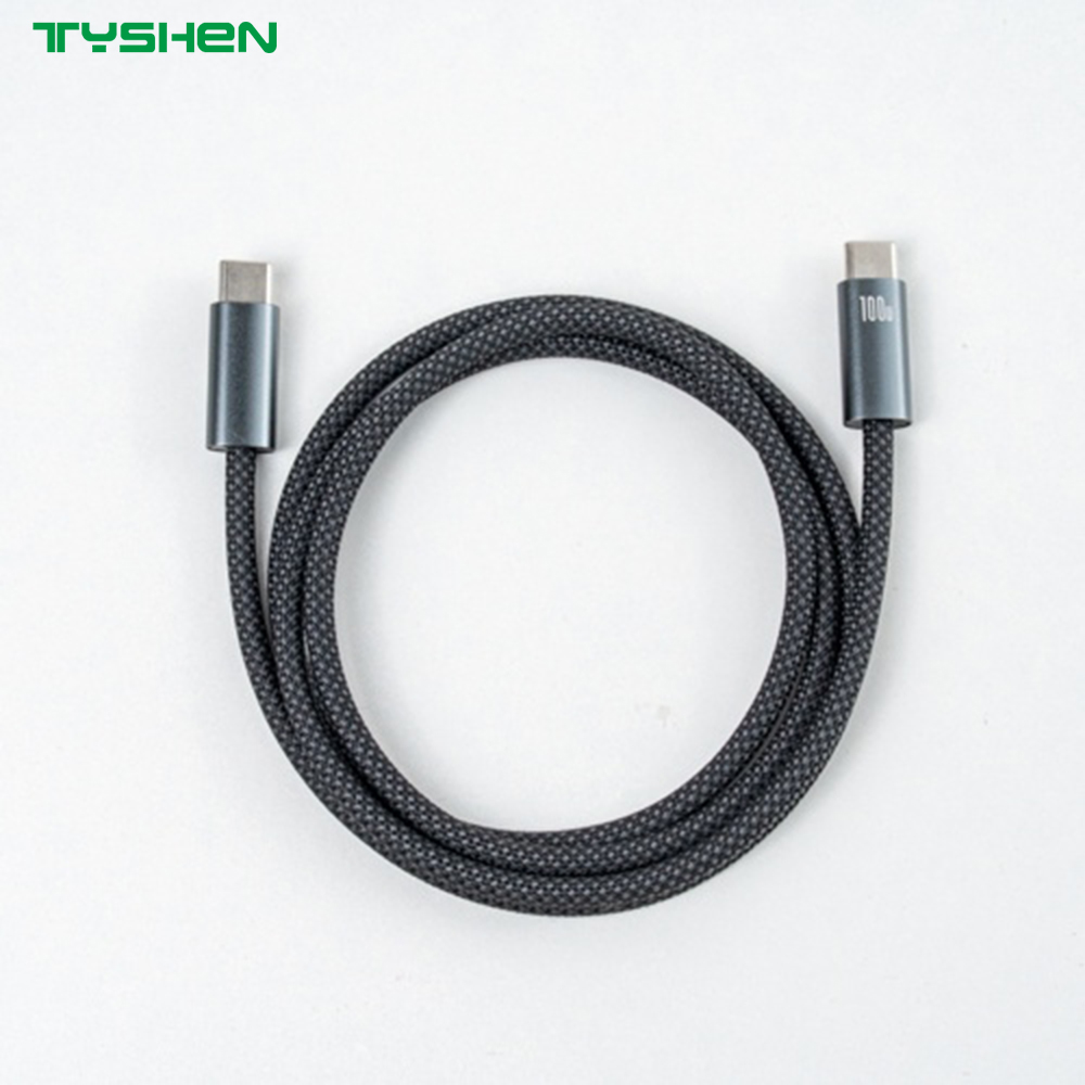100W E-MARK PVC Braided USB-C to USB-C Fast Charging Cable