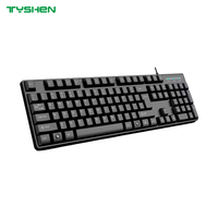 104 Keys USB Wired Membrane Keyboard Durable HIPS Keycaps Office Computer Solution