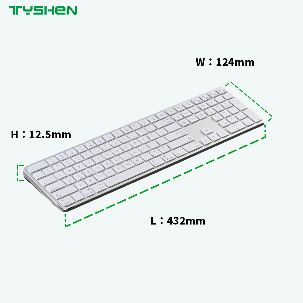 OEM Ultra Slim 110 Keys Aluminum Wireless Full Size Office Keyboard