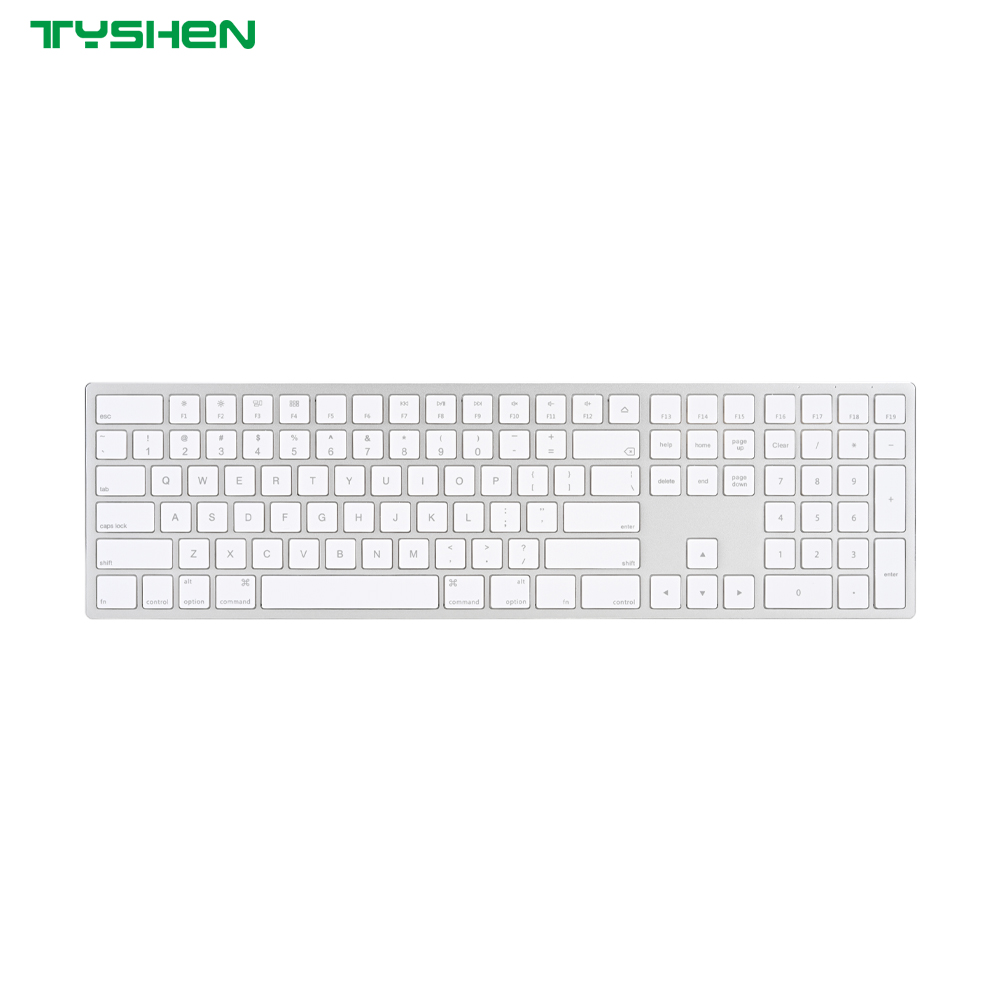 Ultra Slim Aluminum Wired 110 Keys Office Keyboard for Desktop Computer