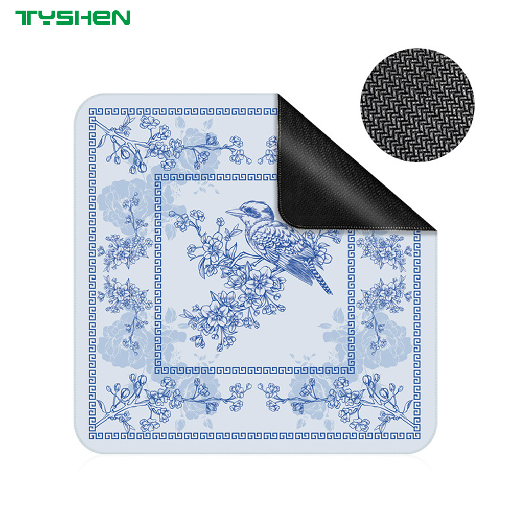 Custom Logo Jacquard Mahjong Table Mat 2mm Thick Non Slip Card Game Pad