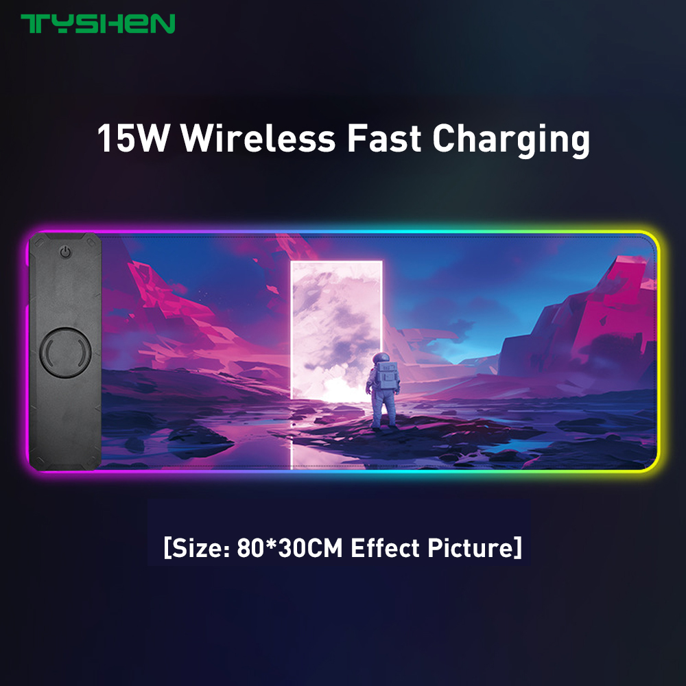 15W Wireless Charging RGB Gaming Mouse Pad with Touch Control