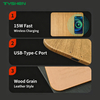 Wood Grain Wireless Charging Mouse Pad with Custom Logo
