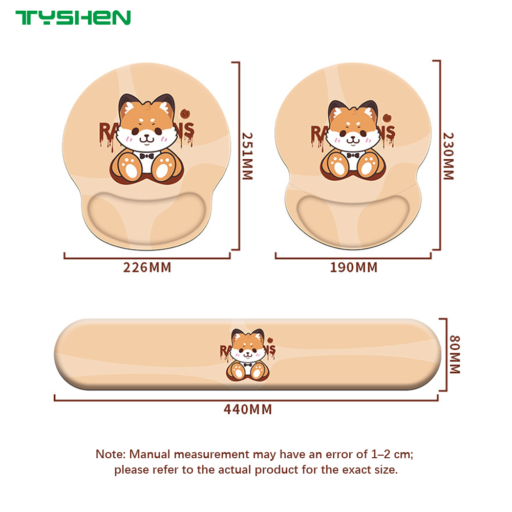 Ergonomic Wrist Rest Mouse Pad with Cloth Surface and Anti-Slip Base