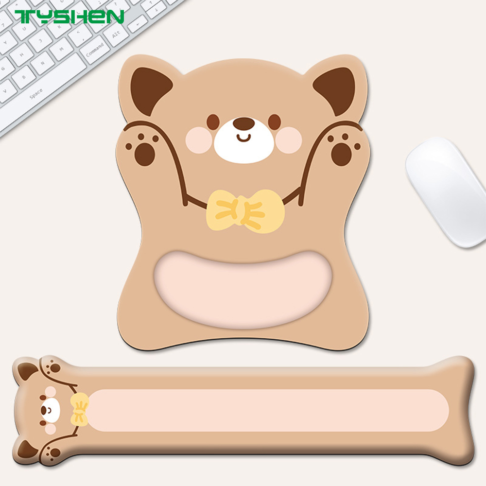 Cartoon Animal Keyboard Wrist Rest and Mouse Pad Set with Custom Logo Printing
