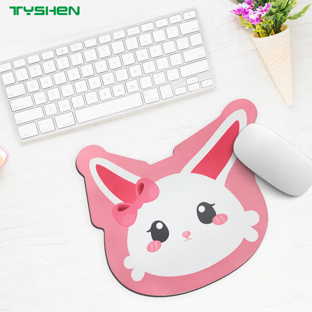 Cute Cartoon Irregular Shaped Mouse Pad with Stitched Edge and Anti-Slip Base