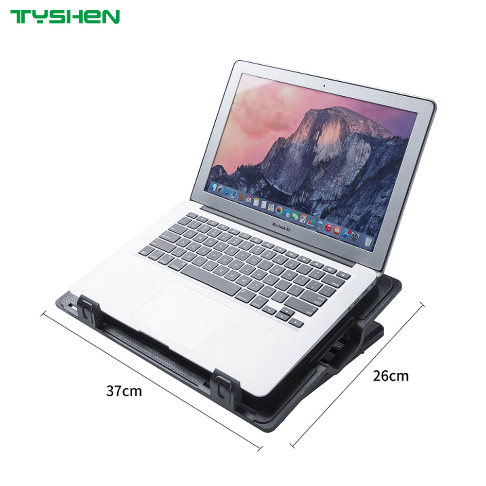 Powerful Dual Fan Quiet Laptop Cooling Fan with Adjustable Metal Stand