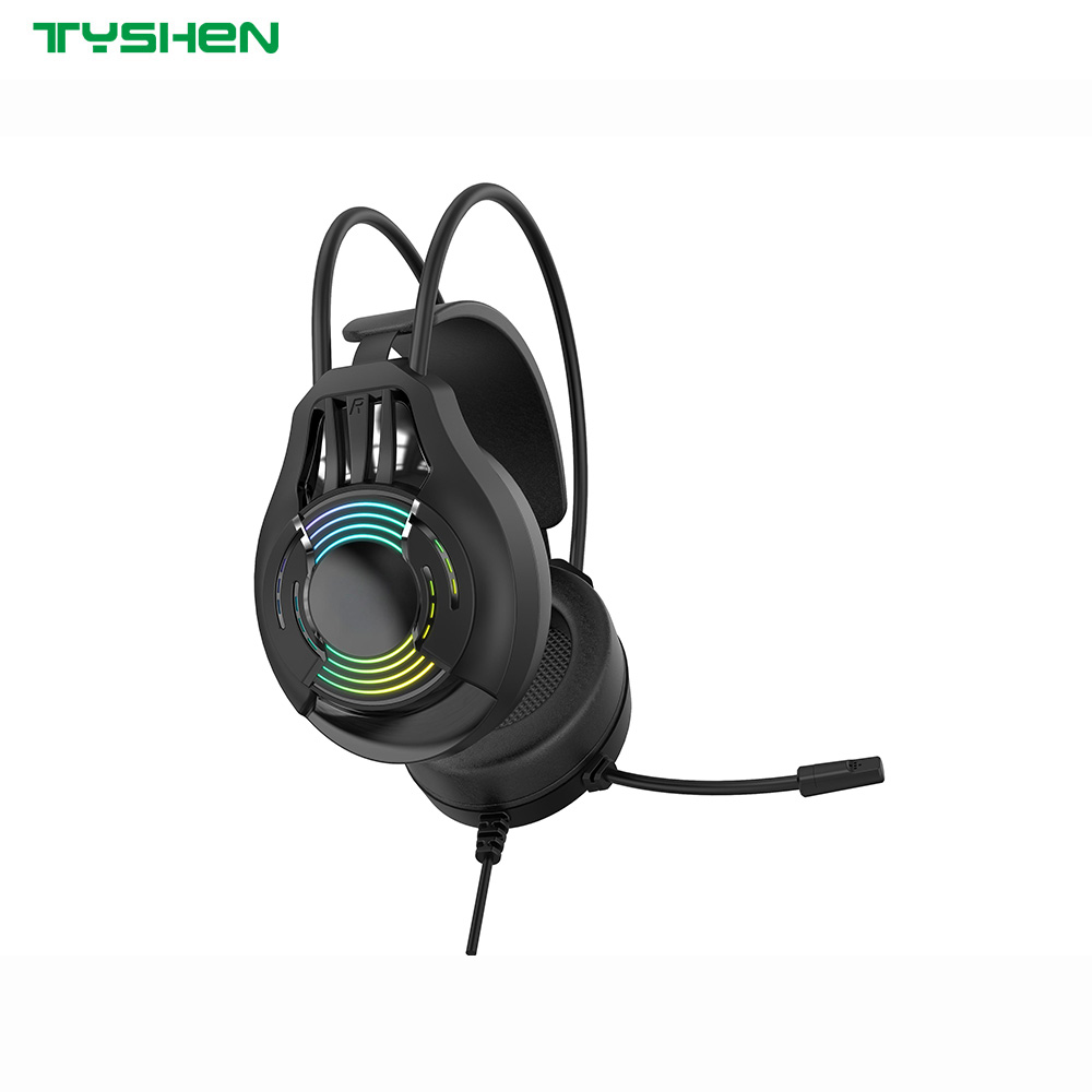 OEM 40mm Wired Gaming Headset RGB Light Noise Cancelling Microphone