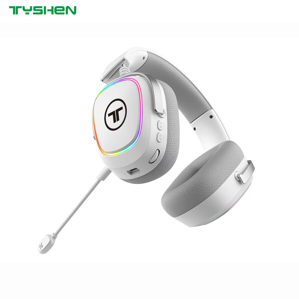 50mm Tri Mode RGB Gaming Headset 2.4G Bluetooth Wireless Wired Noise Cancelling Microphone
