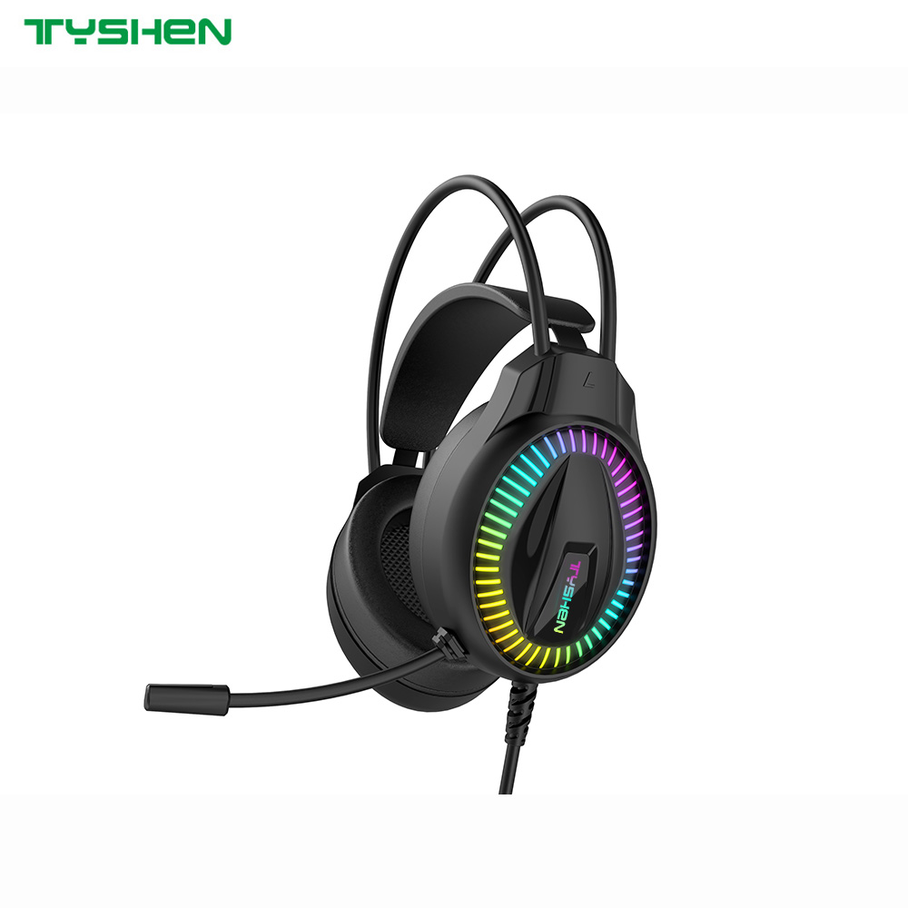 OEM Wired Gaming Headset RGB Light Noise Cancelling Microphone PC Headphones