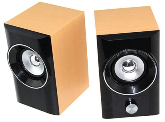 USB Wood Speaker with Volume Knob Control