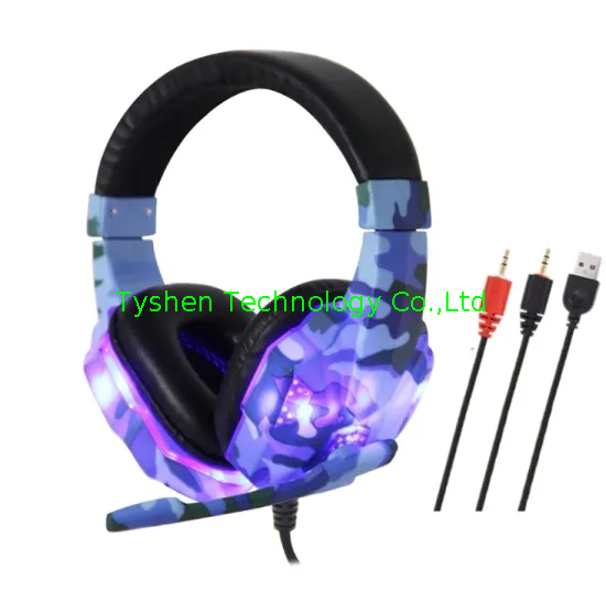 Gaming Headphone for Computer, with LED Lighting and Braided Cable 2.1 Meter