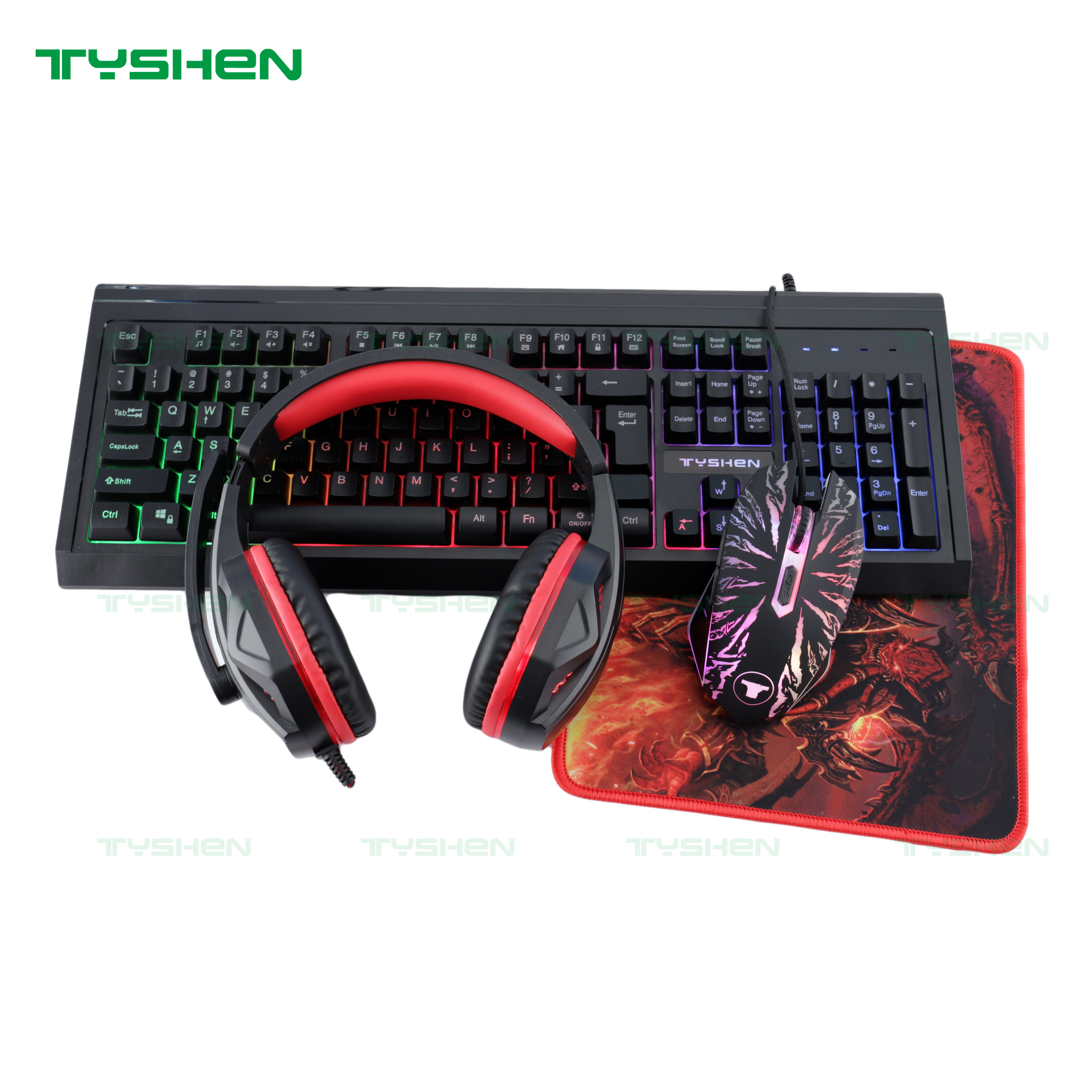 Gaming Combo 4 in1,Mous,Keyboard,Mouse Pad,Headset