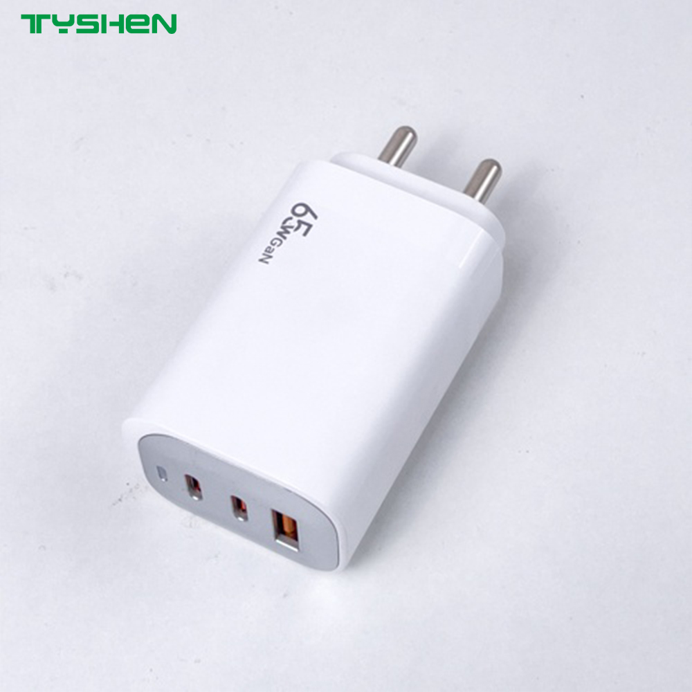 65W 3 Port USB-C Fast PD Wall Charger for Laptop/Phone EU/US/KR/Th/UK/IN/AU Plug