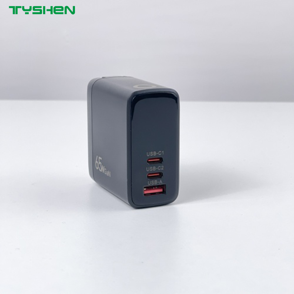 TFT Display 65W GaN Charger with Folding US/EU/KR/IN Standard