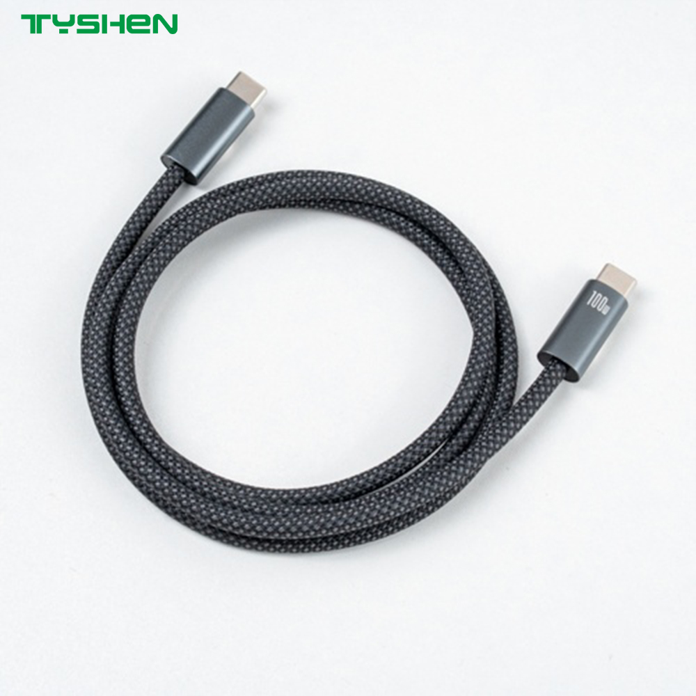 100W E-MARK PVC Braided USB-C to USB-C Fast Charging Cable
