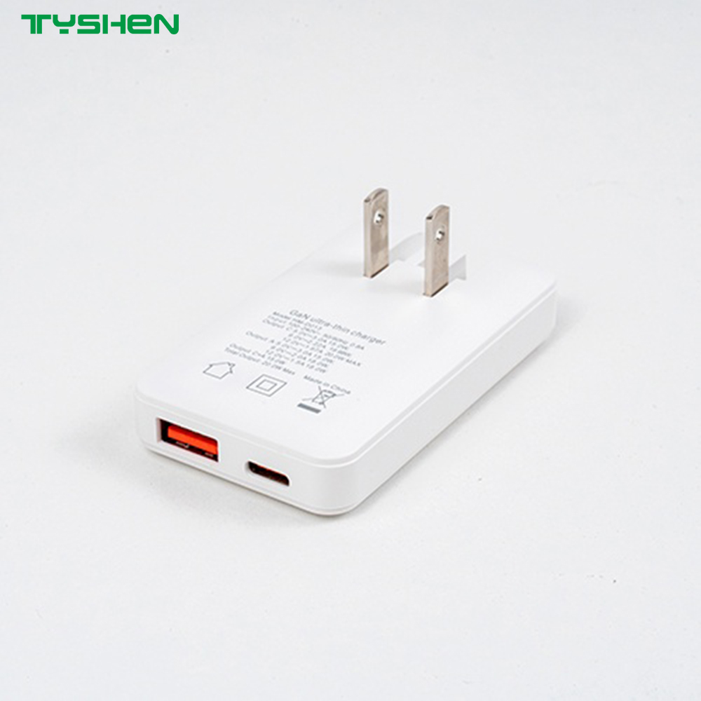 30W PD Dual Port Ultra Slim US Foldable Swappable Plug Charger OEM