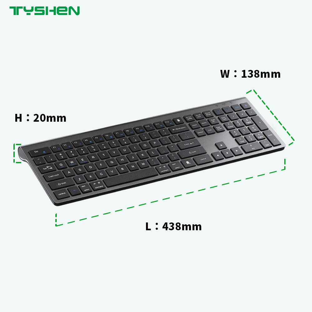 Tri-Mode Wireless 110 Keys Office Keyboard OEM Supplier Bluetooth 2.4G Rechargeable