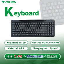 99 Keys Scissor Wireless Keyboard with Bluetooth 2.4G Office Rechargeable