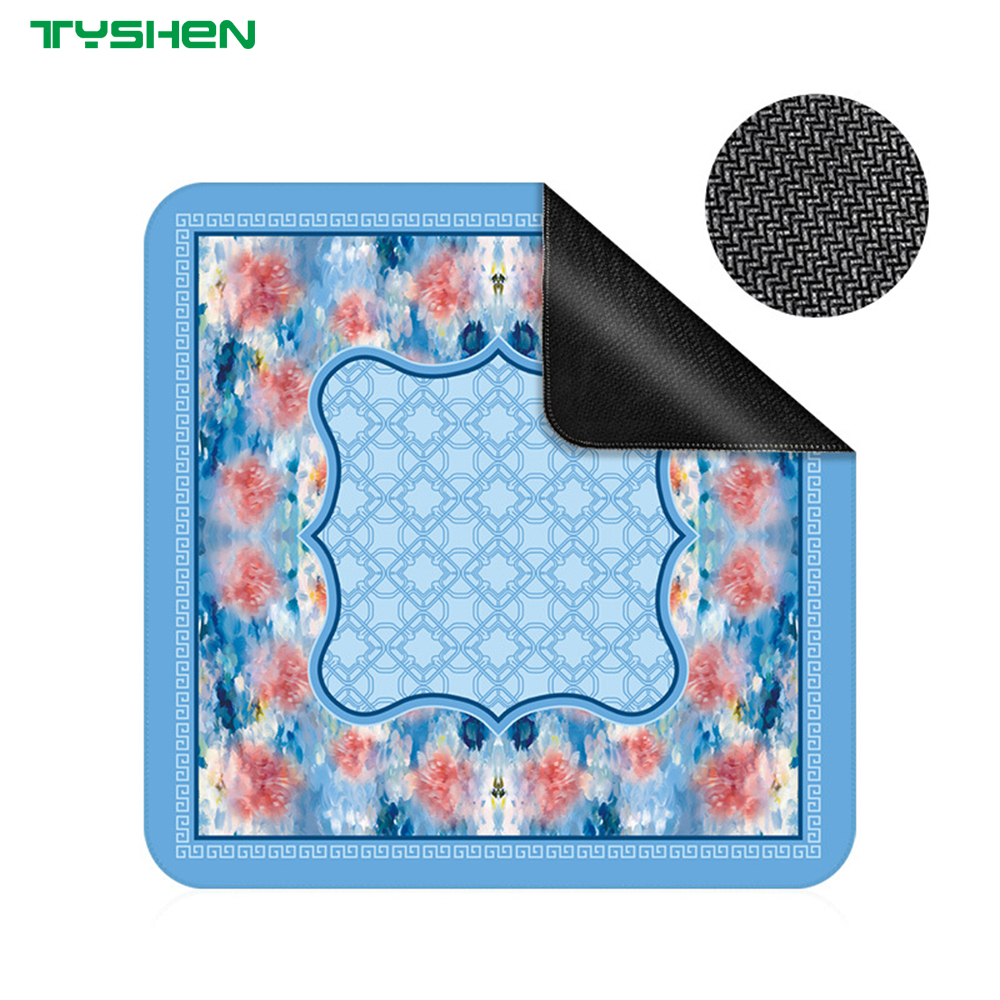Custom Full Print Jacquard Waterproof Square Mahjong Table Mat