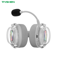 Bluetooth 6.0 2.4G Wireless RGB Gaming Headset Foldable Mic Low Latency