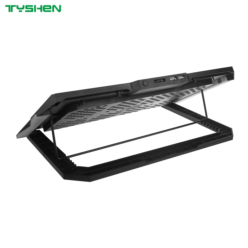 RGB Single-Fan Adjustable Gaming Laptop Cooling Fan with Phone Holder & Dual USB