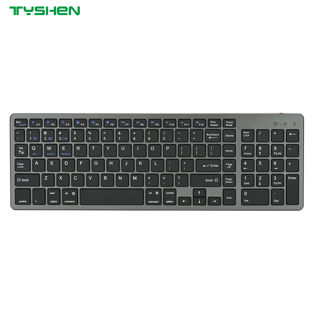 Wireless Full Size Keyboard Multi-Device Bluetooth 2.4G Office with Numeric Keypad