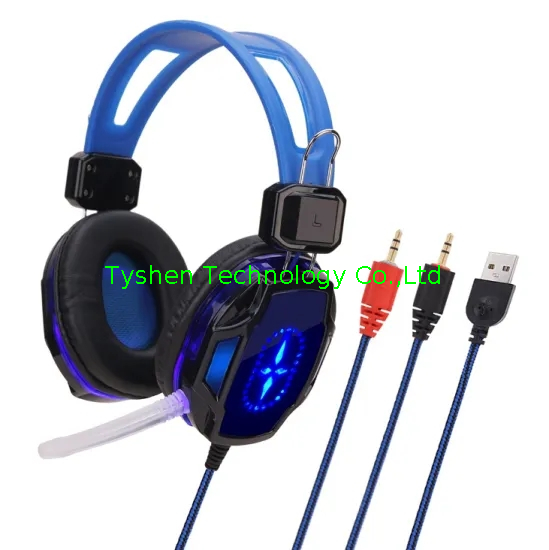 Computer Gaming Headset, With LED Lighting, With Audio and USB Port