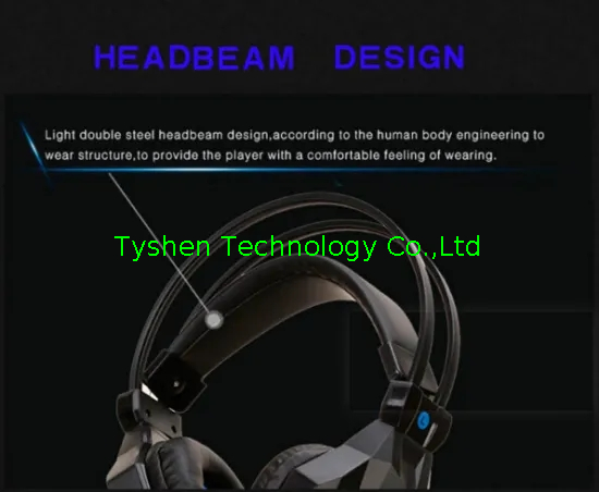 Computer Gaming Headset, USB and 3.5 Audio Port, 1 Color LED Lighting