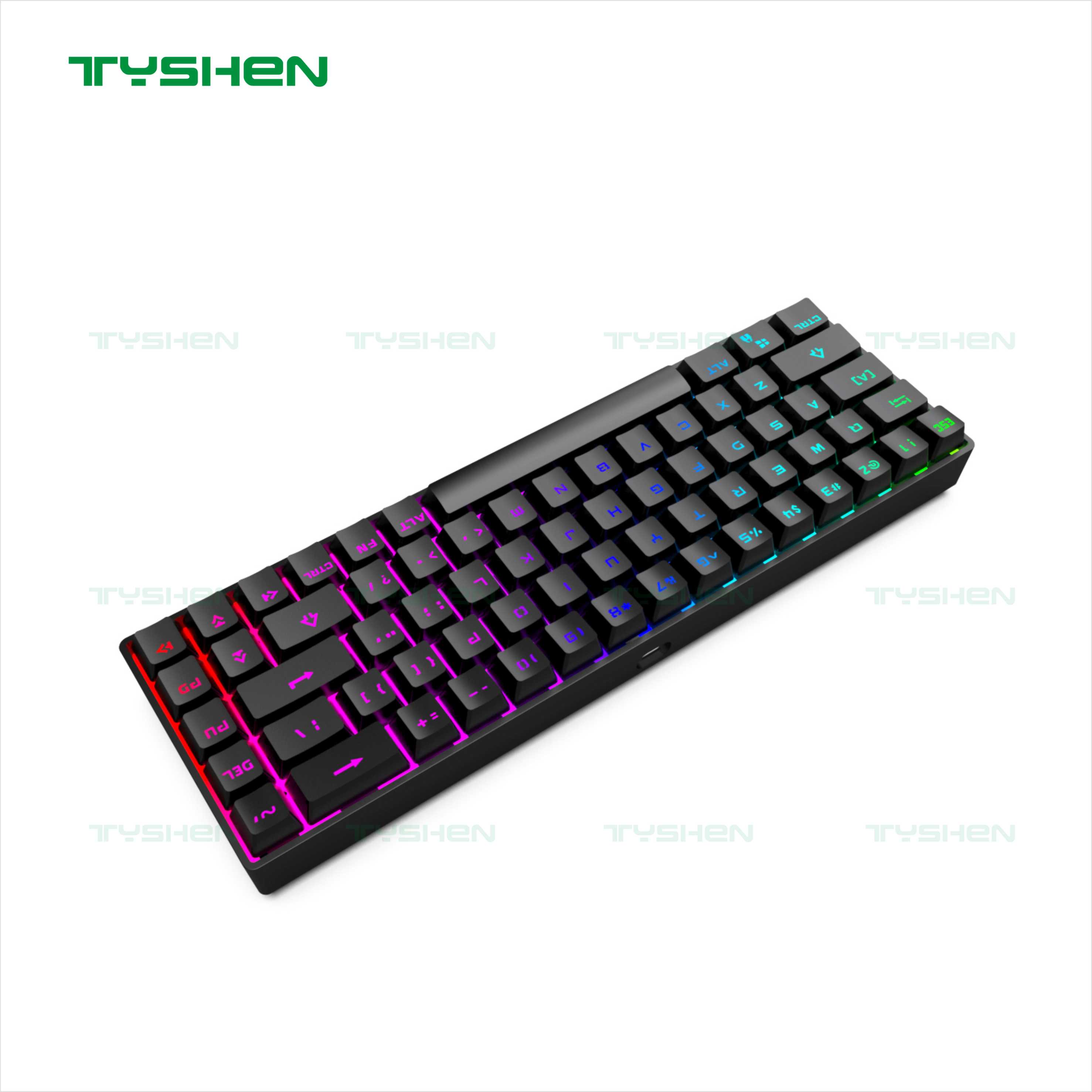 Bluetooth Wireless Dual Mode 68key Lithium Battery Rechargeable DIY Key Cap Personality with RGB Rainbow Mechanical Keyboard