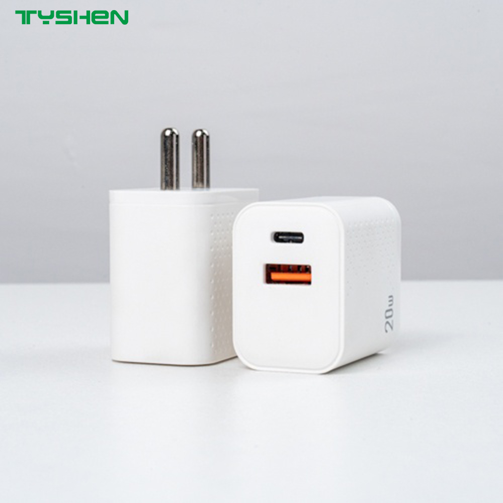 20W/30W Dual Port USB C Fast Phone Charger UK/EU/US/KR/IN Plug Power Adapter