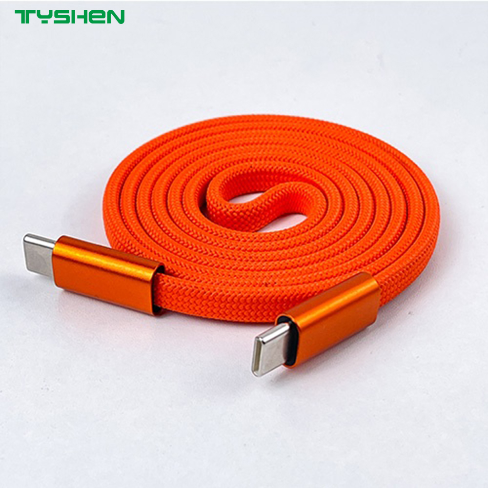 100W Magnetic Braided Flat USB-C to USB-C Fast Charging Cable for Laptop/Phone