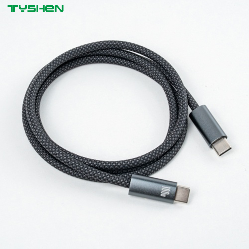 100W E-MARK PVC Braided USB-C to USB-C Fast Charging Cable