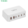 120W 6-Port Fast Charging Station USB-C/USB Multi-Plug Charger Desktop US/EU/AU/KR Fast Charger