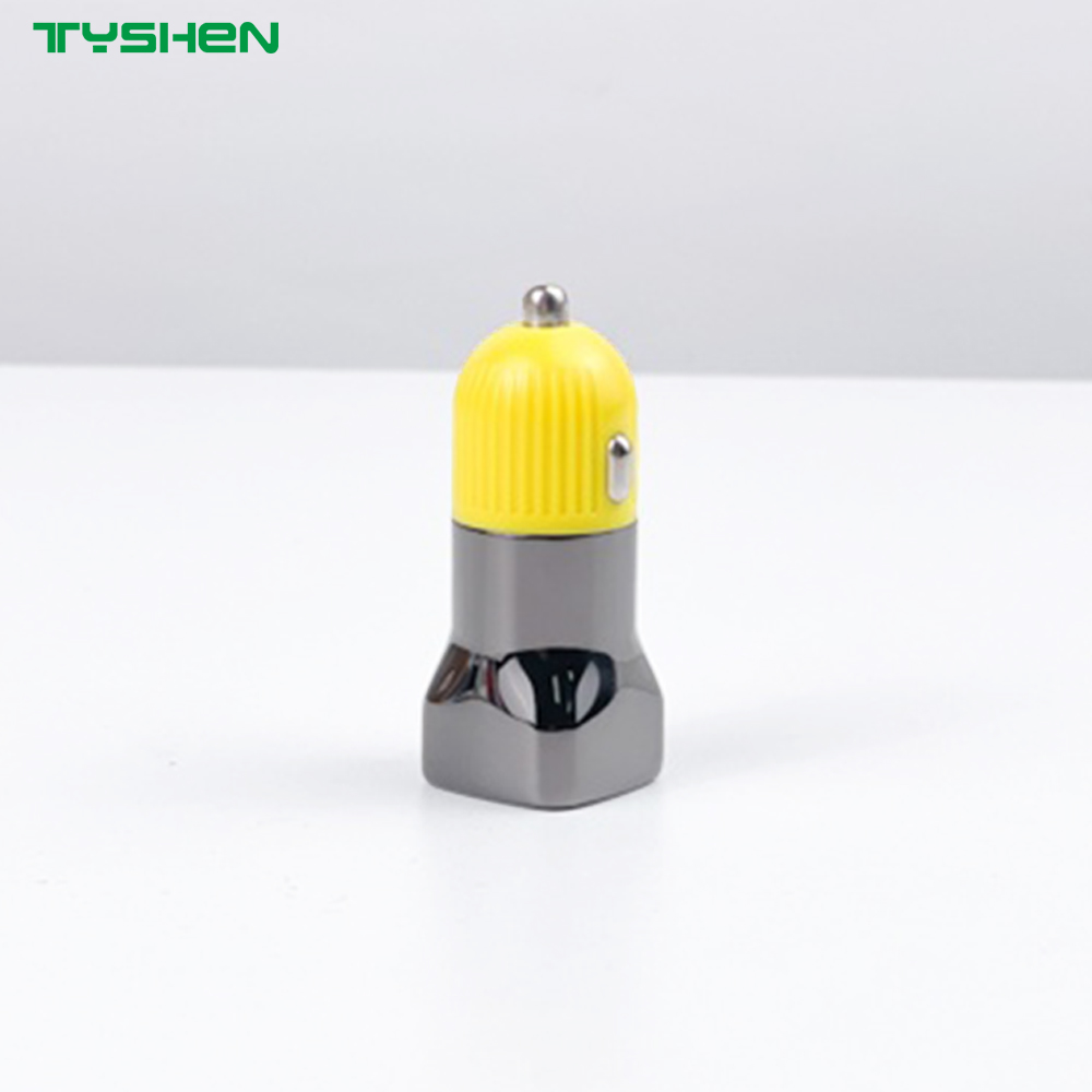50W USB-C USB-A Fast Car Charger Zinc Alloy Dual Port Adapter