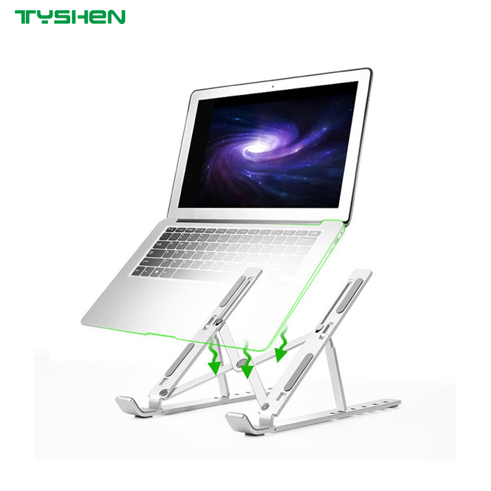 Foldable Aluminum Laptop Stand with Adjustable Anti-Slip Design