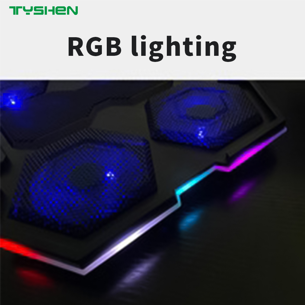 RGB Gaming Cooling Pad with 6 Fans and RGB Light Bars