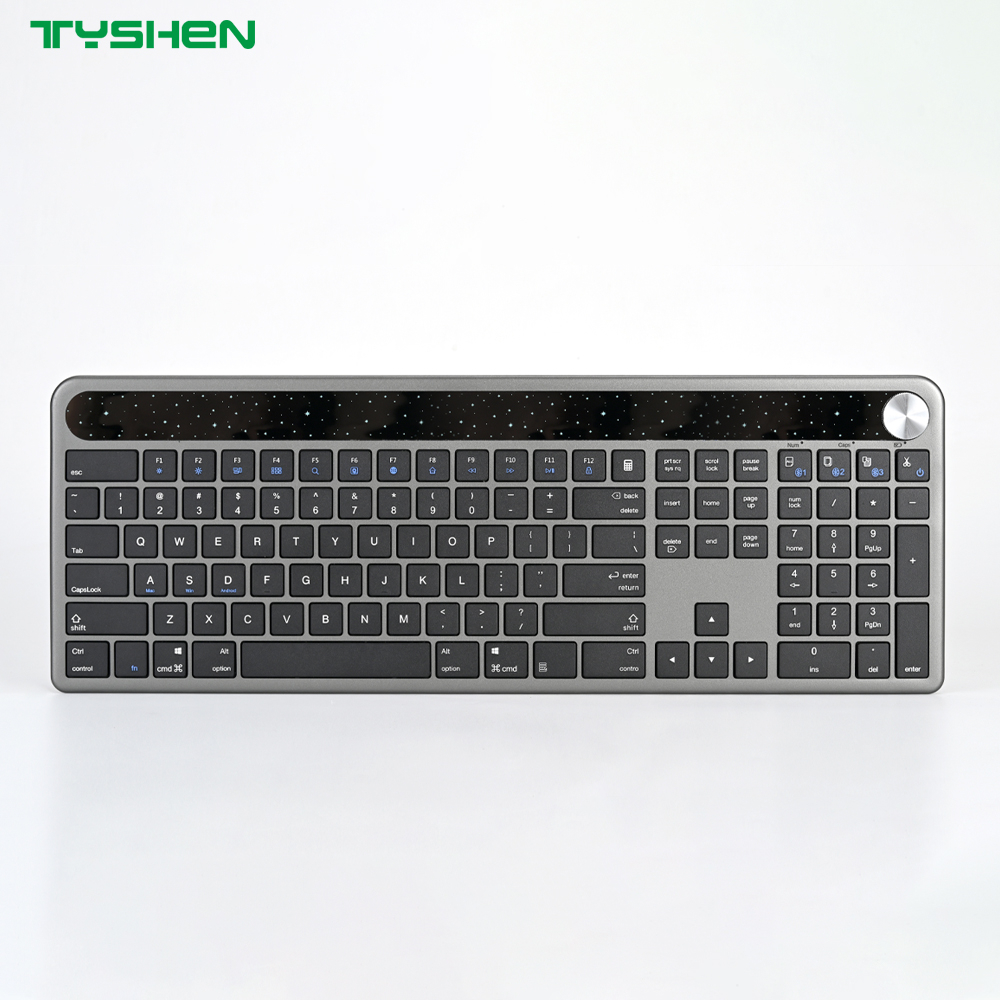 Wireless 110 Keys Office Keyboard OEM Supplier Bluetooth 2.4G Knob Control Rechargeable
