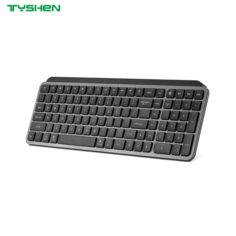 Full Size Dual Mode Wireless Keyboard 2.4G Bluetooth OEM Office Use