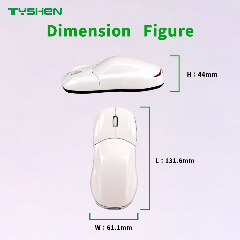 2.4G Wireless Car Shape Mouse Silent USB Optical Mouse White Minimalist Design