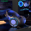 RGB Light Wired Headphones 50mm HiFi With Flexible Microphone For PC