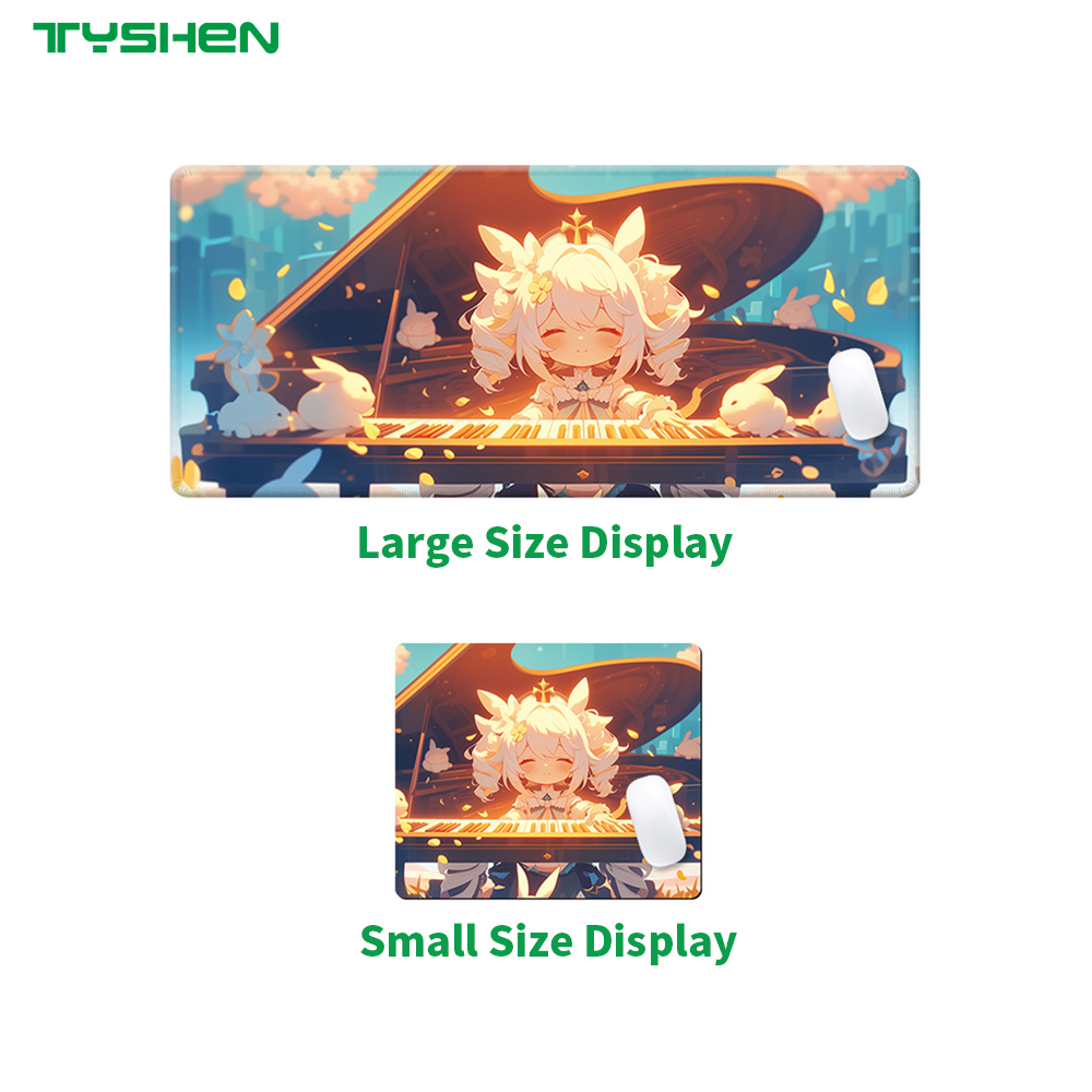 300×250mm Anime Mouse Pad with Stitched Edge and Anti-Slip Rubber Base