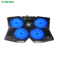 Butterfly Design Quad Fan High Airflow Anti-Slip Cooling Stand for 17-Inch Laptop