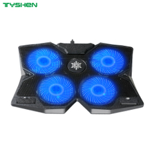 Butterfly Design Quad Fan High Airflow Anti-Slip Cooling Stand for 17-Inch Laptop