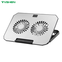 Dual Fan Laptop Cooling Stand USB Port Phone Holder Adjustable 12-17 Laptops